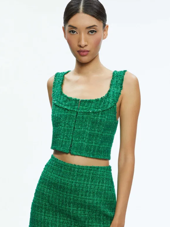 Kensie Scoop Neck Cropped Bustier | Alice and Olivia Cheap