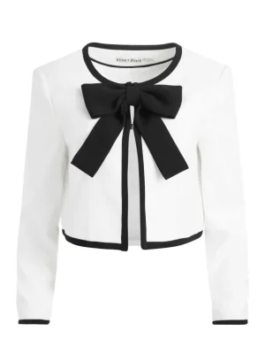 Kidman Bow Front Cropped Jacket | Alice and Olivia Store