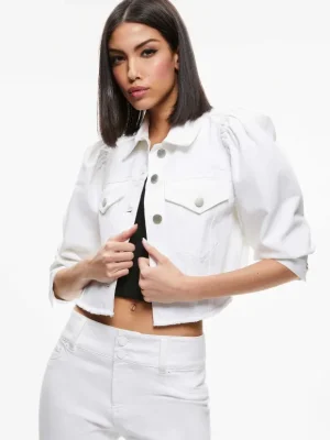 Lana Puff Sleeve Denim Jacket | Alice and Olivia New