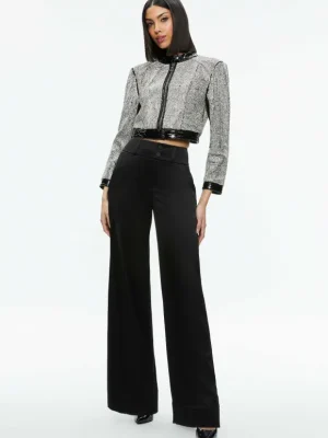 Lari Crystal Embellished Leather Jacket | Alice and Olivia Hot