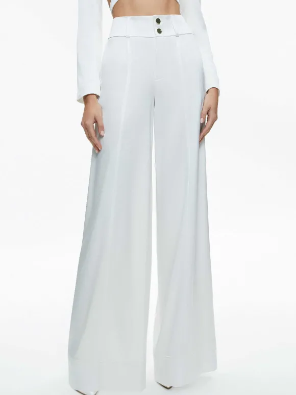 Leone Cropped Wrap Blazer + Mame High Rise Wide Leg Pant | Alice and Olivia New