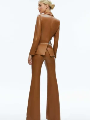Macey Fitted Vegan Leather Blazer | Alice and Olivia Clearance