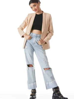 Macey Vegan Leather Shawl Collar Blazer | Alice and Olivia Discount