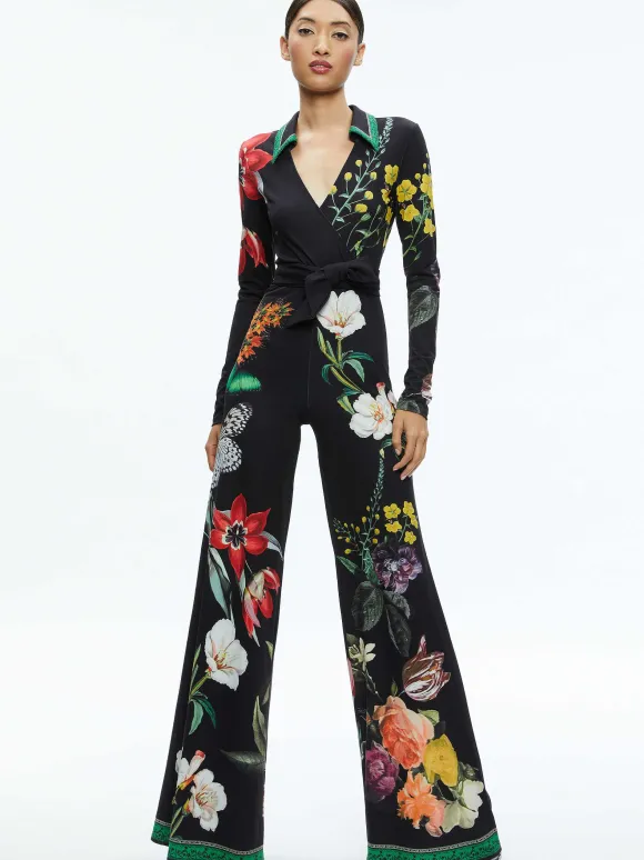Melinda Wide Leg Wrap Jumpsuit | Alice and Olivia Shop