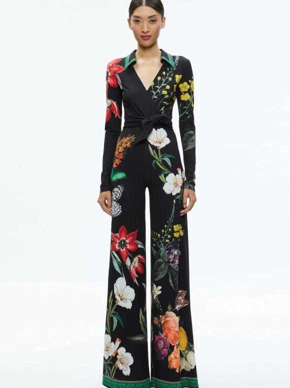 Melinda Wide Leg Wrap Jumpsuit | Alice and Olivia Shop