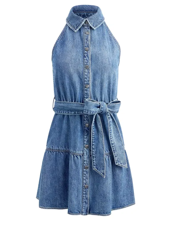 Miranda Sleeveless Mini Denim Dress | Alice and Olivia New