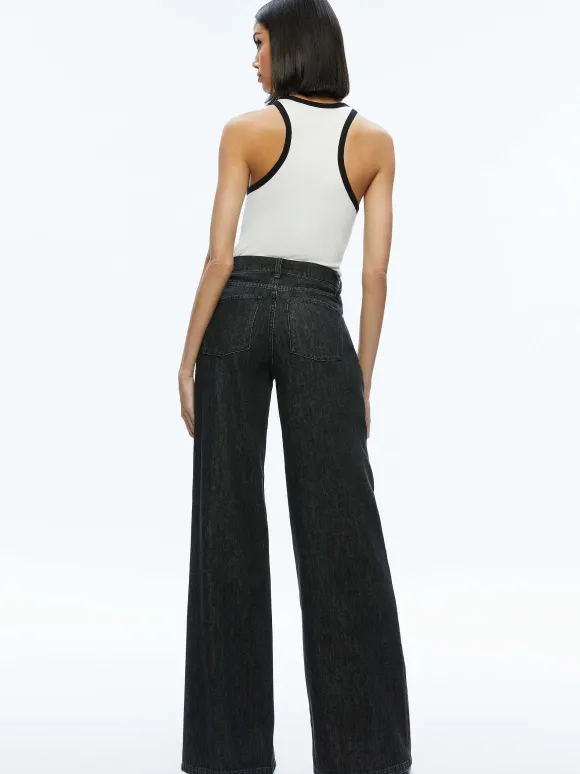 Mirtha Ribbed Racerback Tank | Alice and Olivia Fashion