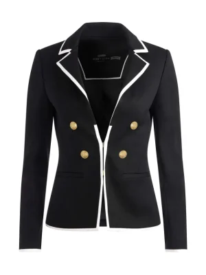 Mya Contrast Piping Fitted Blazer + Princess Contrast Piping Pant | Alice and Olivia Hot