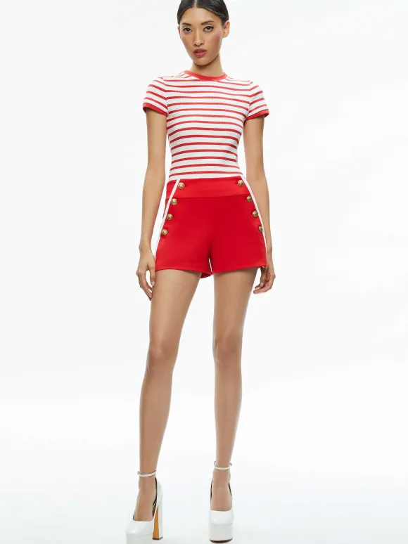 Narin High Rise Button Front Short | Alice and Olivia Best Sale