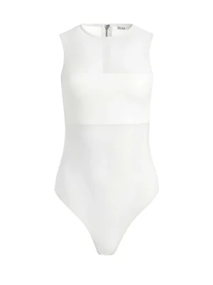 Nichol High Neck Sleeveless Mesh Bodysuit | Alice and Olivia Discount