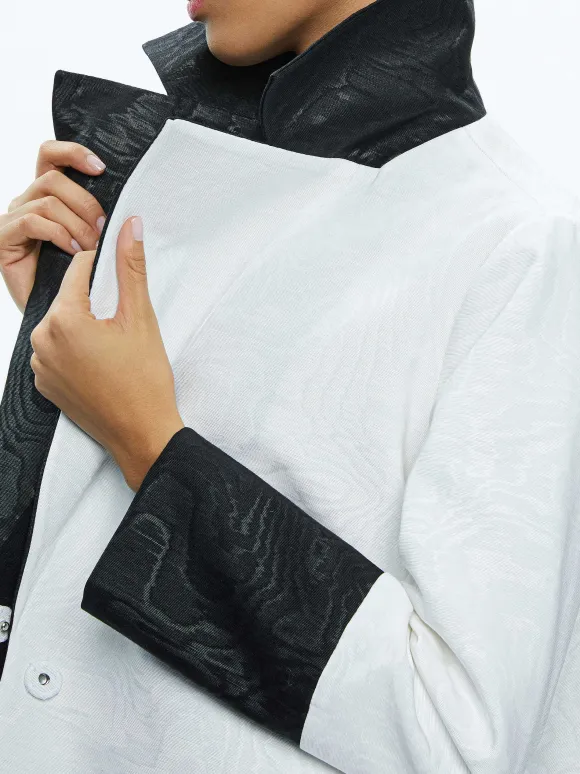 Paola Swing Coat With Border Detail | Alice and Olivia Store
