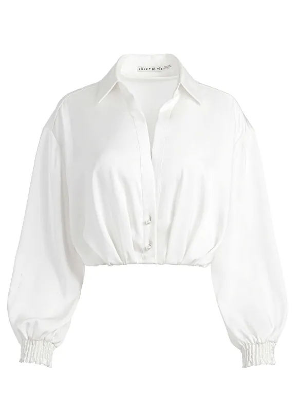 Pierre Pleated Back Button Down | Alice and Olivia Store