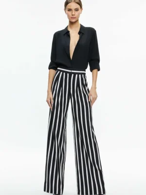 Pompey High Waisted Pleated Pants | Alice and Olivia Online