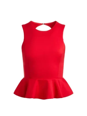 Poppy Crew Neck Peplum Top | Alice and Olivia Fashion