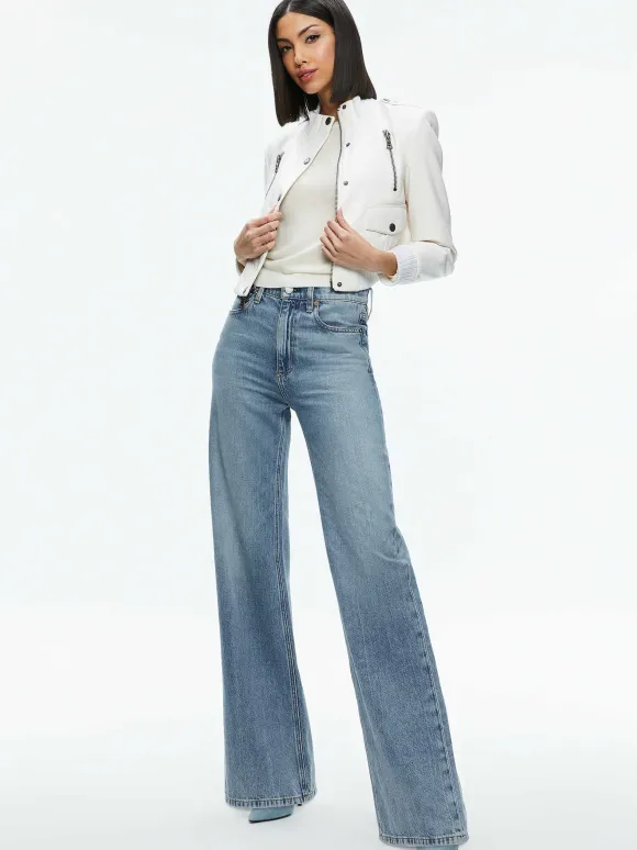 Ria Vegan Leather Moto Jacket | Alice and Olivia Fashion