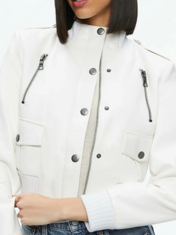 Ria Vegan Leather Moto Jacket | Alice and Olivia Fashion