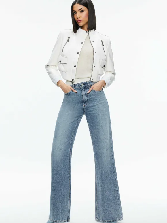 Ria Vegan Leather Moto Jacket | Alice and Olivia Fashion