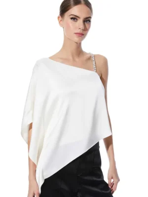 Riko One Shoulder Embellished Strap Top | Alice and Olivia Best Sale