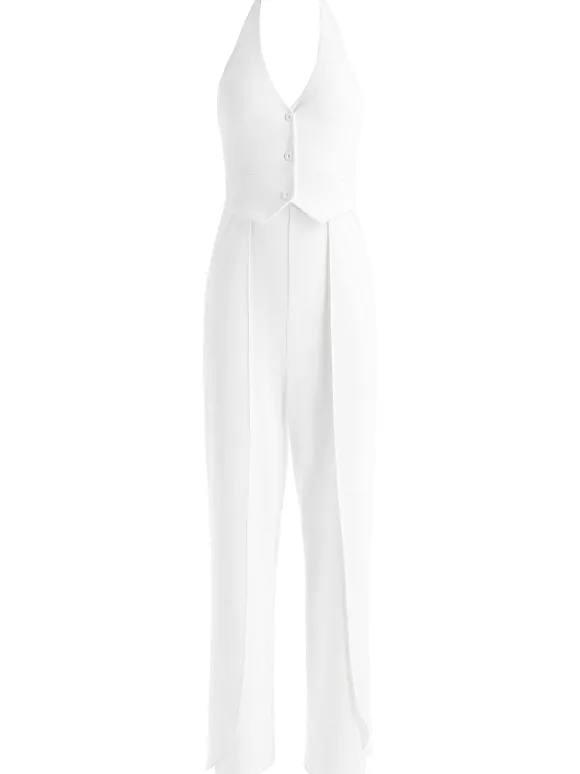 Robin Halterneck Vest Jumpsuit | Alice and Olivia Outlet