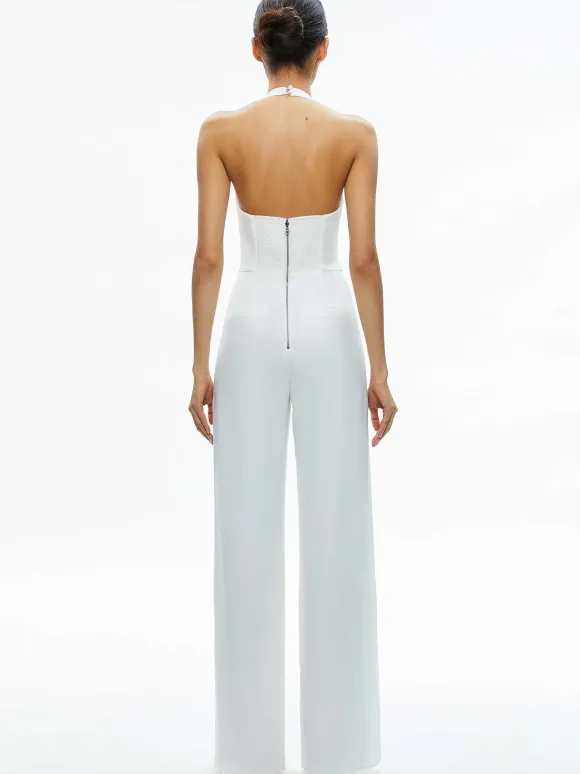 Robin Halterneck Vest Jumpsuit | Alice and Olivia Outlet
