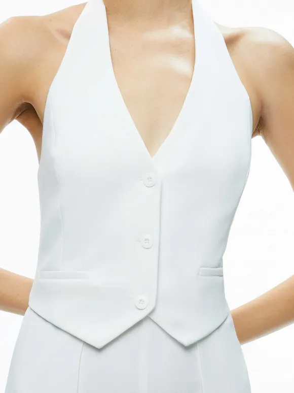 Robin Halterneck Vest Jumpsuit | Alice and Olivia Outlet