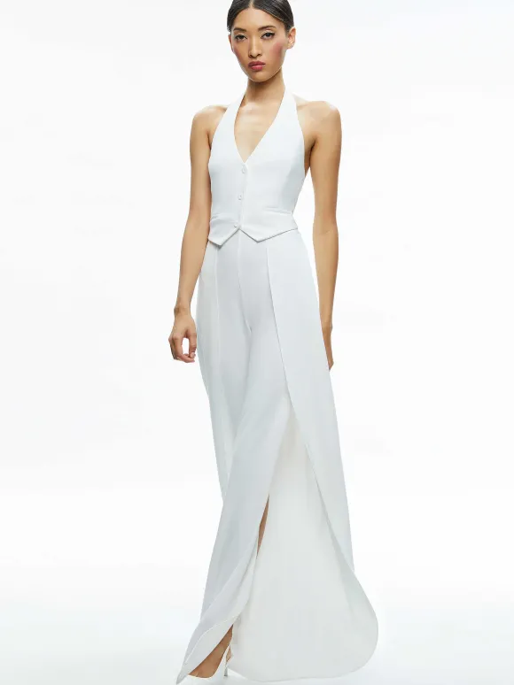 Robin Halterneck Vest Jumpsuit | Alice and Olivia Outlet