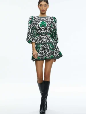 Shayla Pleated Sleeve Tiered Dress | Alice and Olivia Discount
