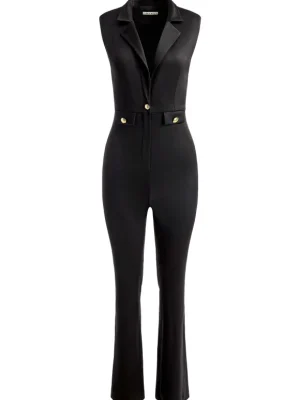 Shoshanna Sleeveless Tuxedo Jumpsuit | Alice and Olivia Discount