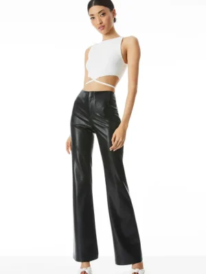 Teeny Vegan Leather Flare Pant | Alice and Olivia Fashion