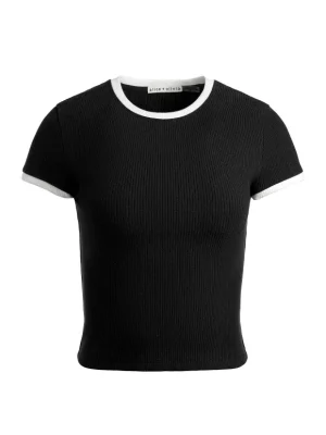 Tess Ribbed Baby Tee | Alice and Olivia New