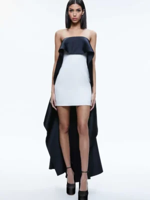 Theda Strapless High Low Dress | Alice and Olivia Flash Sale