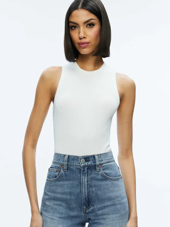 Tonita Ribbed Tank | Alice and Olivia Sale