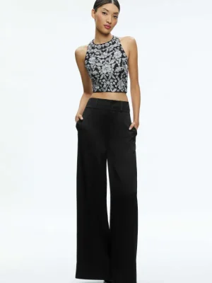 Tru Racer Back Fitted Crop Top | Alice and Olivia Outlet