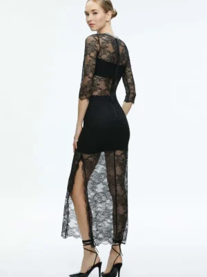 Vanita Embellished Neck Lace Crop Top + Iyanna Lace Maxi Skirt | Alice and Olivia Discount