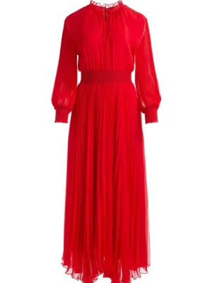 Vernia Blouson Sleeve Pleated Maxi Dress | Alice and Olivia Online
