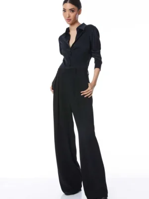 Willa Fitted Placket Top | Alice and Olivia Shop