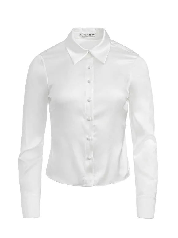 Willa Fitted Placket Top | Alice and Olivia Hot