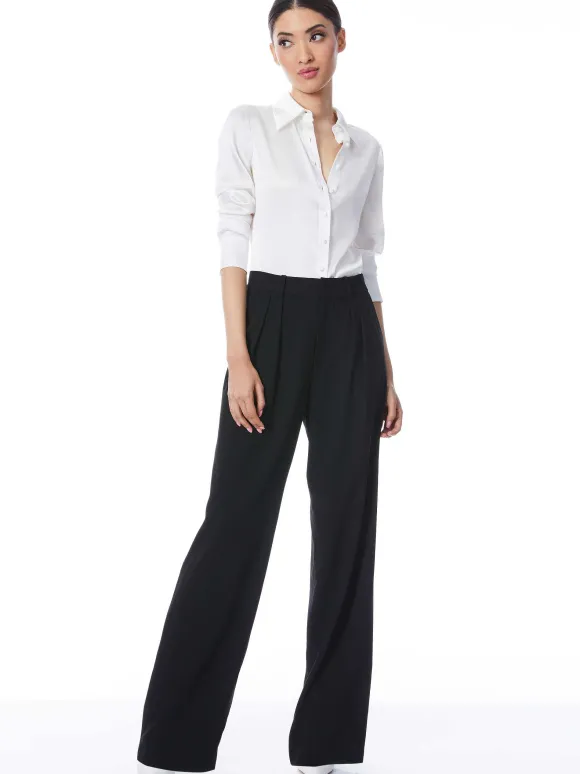 Willa Fitted Placket Top | Alice and Olivia Hot